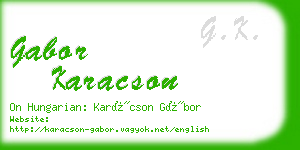gabor karacson business card